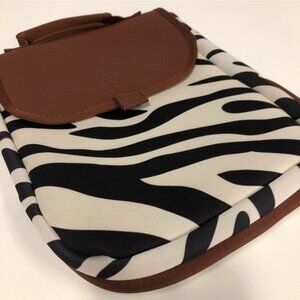 WW Zebra Print Bag With Faux Leather Flap & Handle-LIKE NEW